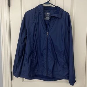 LL Bean navy blue rain coat